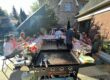 Backyard hibachi dinner setup for a graduation hibachi party in Brampton