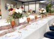 Elegant backyard table setup for an anniversary hibachi party in Richmond Hill