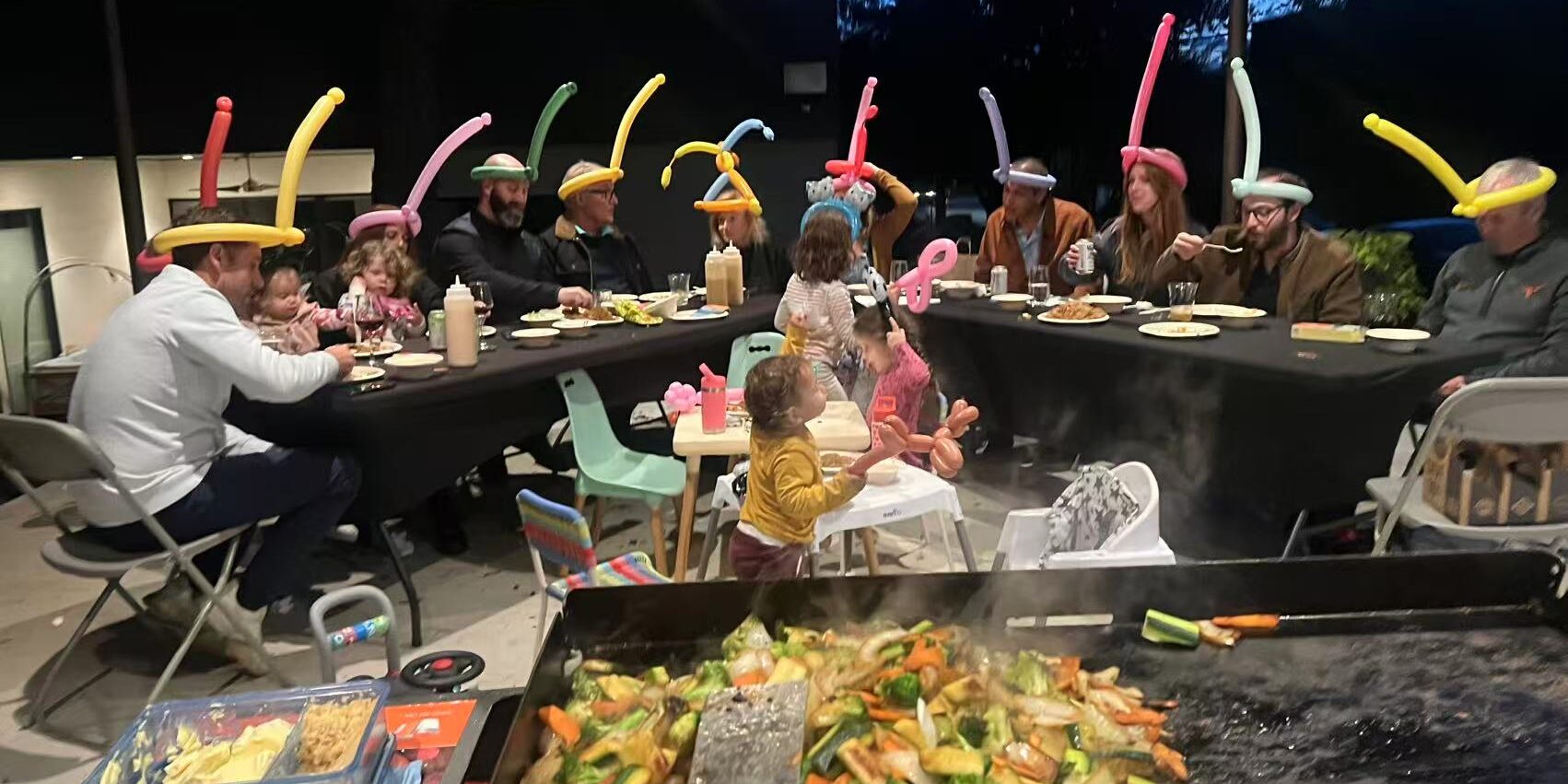Mississauga family birthday backyard hibachi featured image Family enjoying a backyard hibachi dinner in Mississauga for a birthday celebration