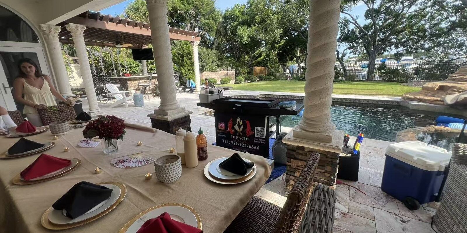 Vaughan family celebration private hibachi chef featured image Private hibachi chef setup on a Vaughan backyard patio for a family celebration at home